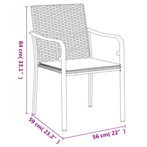 Gartenstühle mit Kissen, 2er Set Braun