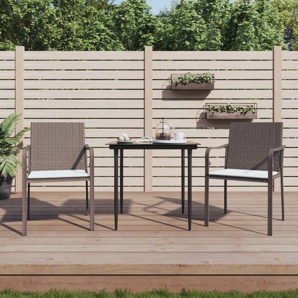 Gartenstühle mit Kissen, 2er Set Braun