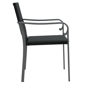 Gartenstühle mit Kissen, 2er Set, Schwarz