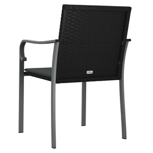Gartenstühle mit Kissen, 2er Set, Schwarz