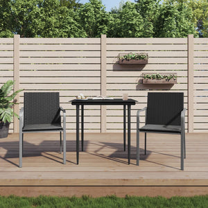 Gartenstühle mit Kissen, 2er Set, Schwarz