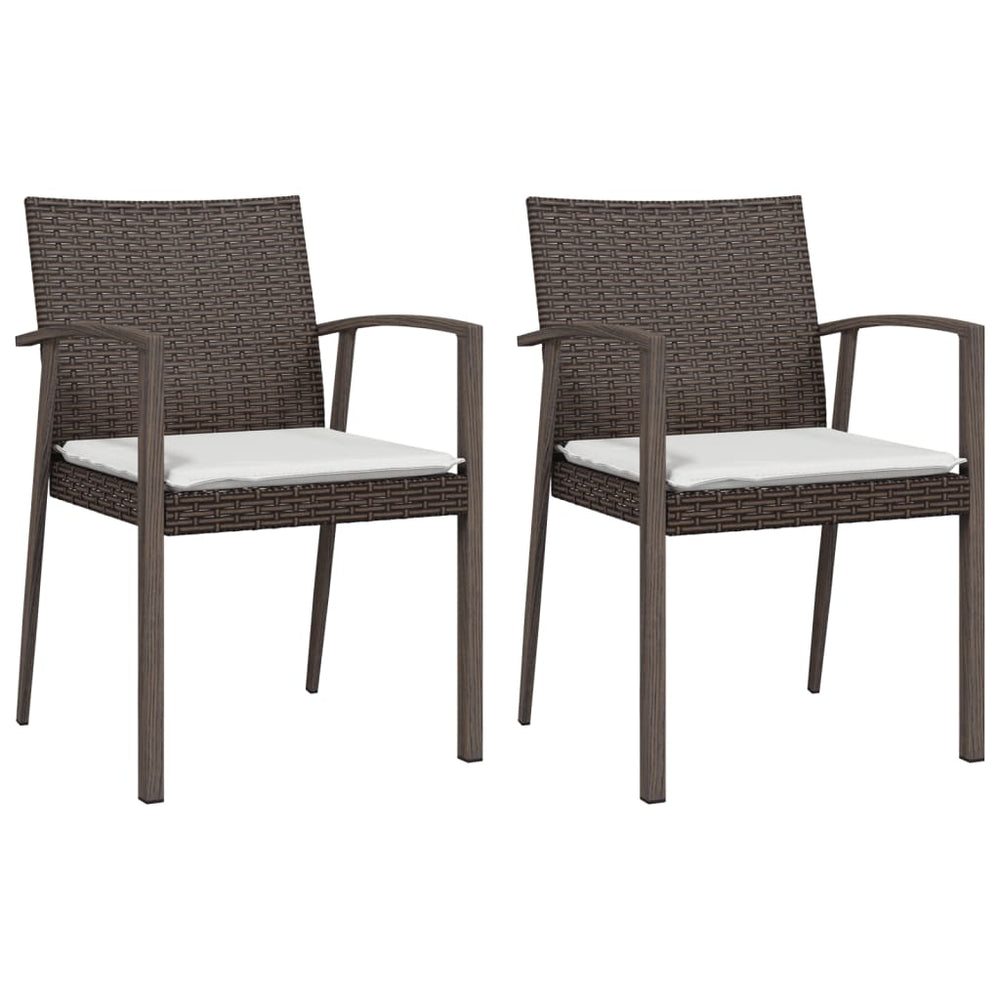 Gartenstühle mit Kissen, 2er Set Braun