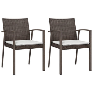 Gartenstühle mit Kissen, 2er Set Braun