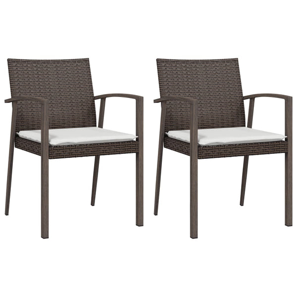 Gartenstühle mit Kissen, 2er Set Braun