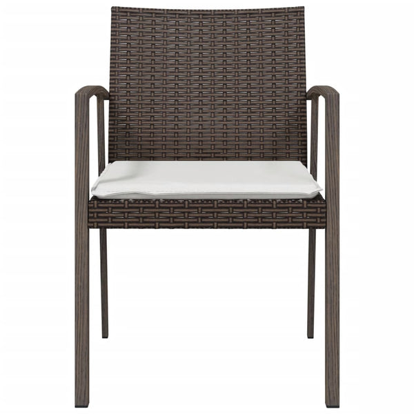 Gartenstühle mit Kissen, 2er Set Braun