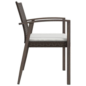 Gartenstühle mit Kissen, 2er Set Braun