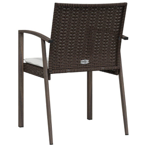 Gartenstühle mit Kissen, 2er Set Braun