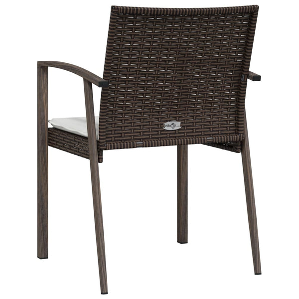 Gartenstühle mit Kissen, 2er Set Braun