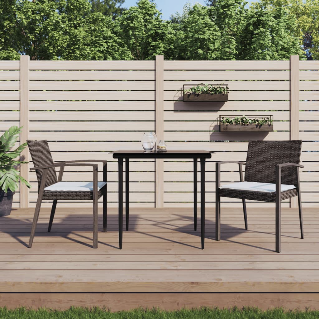 Gartenstühle mit Kissen, 2er Set Braun