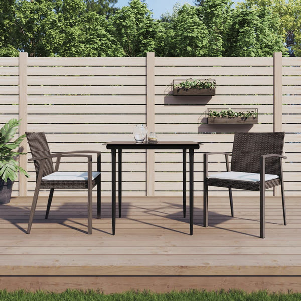 Gartenstühle mit Kissen, 2er Set Braun