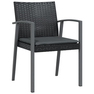 Gartenstühle mit Kissen, 2er Set Schwarz