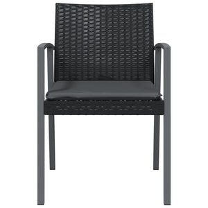 Gartenstühle mit Kissen, 2er Set Schwarz