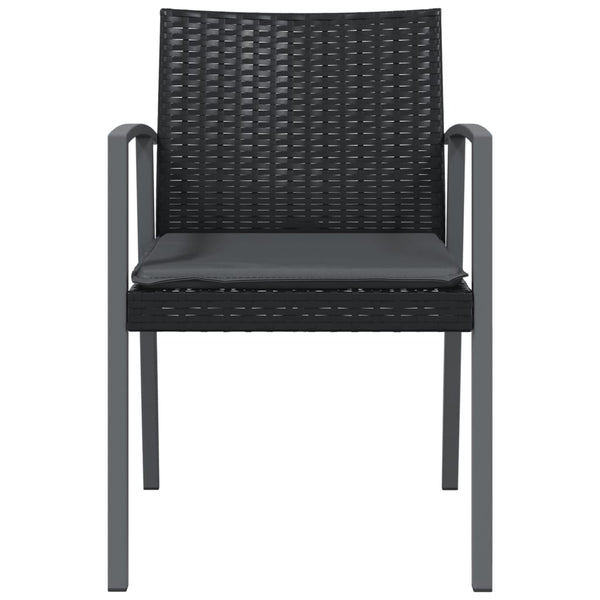 Gartenstühle mit Kissen, 2er Set Schwarz