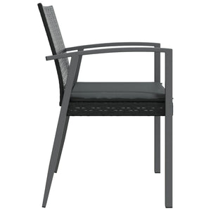 Gartenstühle mit Kissen, 2er Set Schwarz