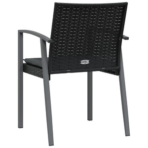 Gartenstühle mit Kissen, 2er Set Schwarz