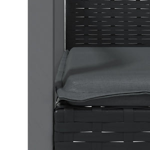 Gartenstühle mit Kissen, 2er Set Schwarz