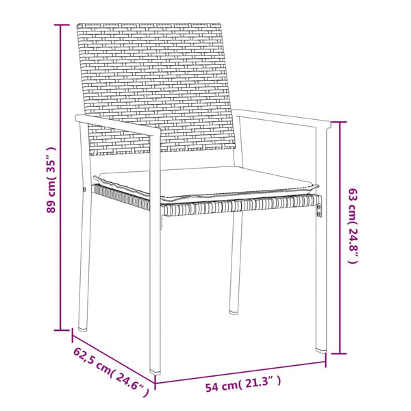 Gartenstühle mit Kissen, 2er Set