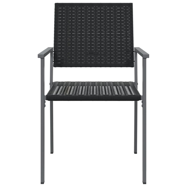 Gartenstühle 2er Set Schwarz Poly Rattan