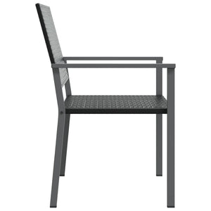 Gartenstühle 2er Set Schwarz Poly Rattan