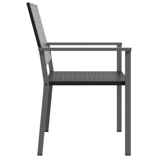 Gartenstühle 2er Set Schwarz Poly Rattan