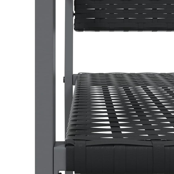 Gartenstühle 2er Set Schwarz Poly Rattan