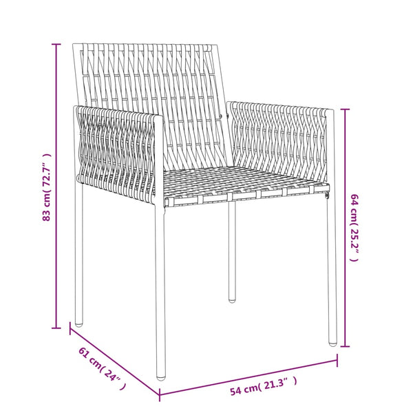 Gartenstühle mit Kissen, 2er Set