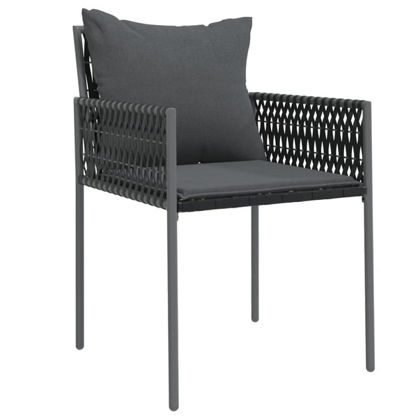 Gartenstühle mit Kissen, 2er Set, Schwarz