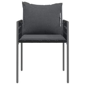 Gartenstühle mit Kissen, 2er Set, Schwarz