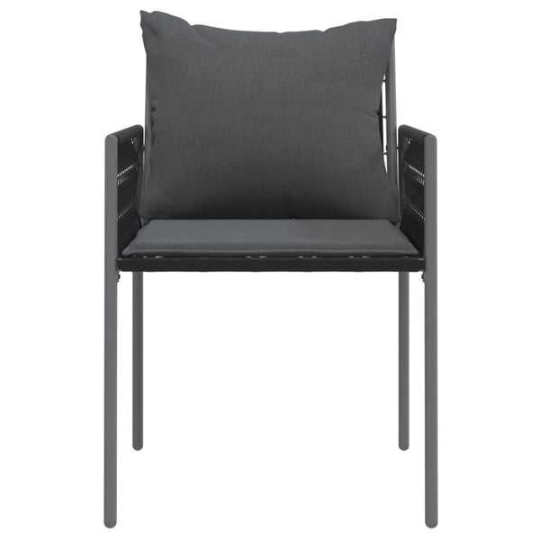 Gartenstühle mit Kissen, 2er Set, Schwarz