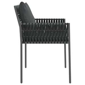 Gartenstühle mit Kissen, 2er Set, Schwarz