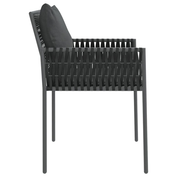 Gartenstühle mit Kissen, 2er Set, Schwarz