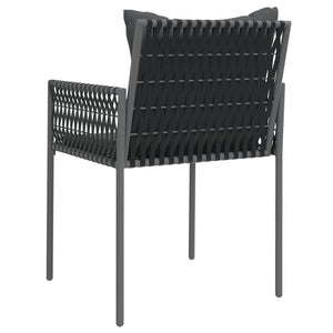 Gartenstühle mit Kissen, 2er Set, Schwarz
