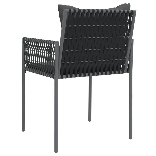 Gartenstühle mit Kissen, 2er Set, Schwarz