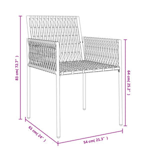 Gartenstühle mit Kissen, 2er Set, Schwarz