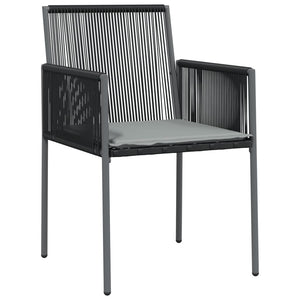Gartenstühle mit Kissen, 2er Set, Schwarz