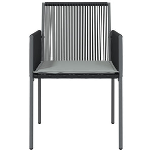 Gartenstühle mit Kissen, 2er Set, Schwarz