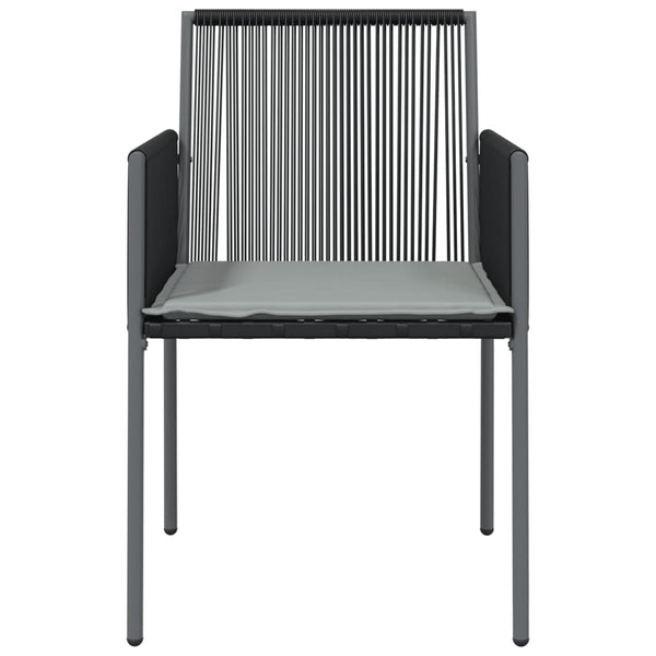 Gartenstühle mit Kissen, 2er Set, Schwarz