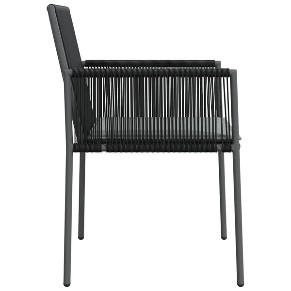 Gartenstühle mit Kissen, 2er Set, Schwarz