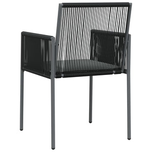Gartenstühle mit Kissen, 2er Set, Schwarz