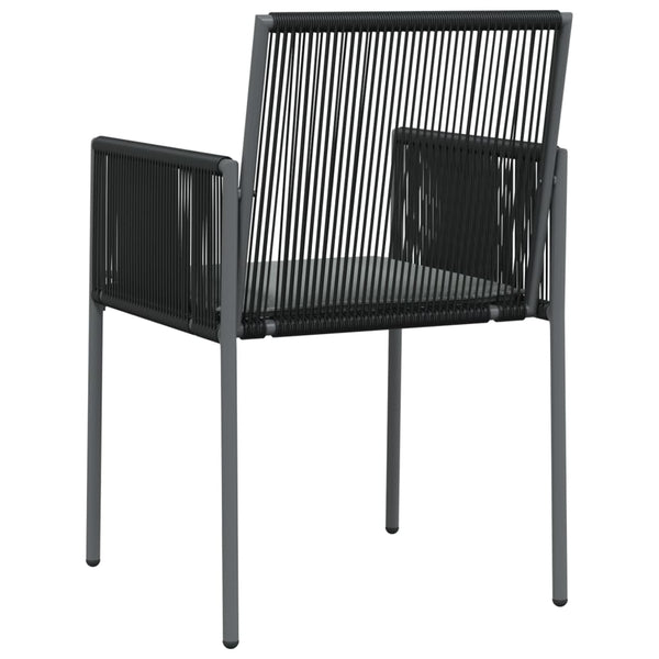 Gartenstühle mit Kissen, 2er Set, Schwarz