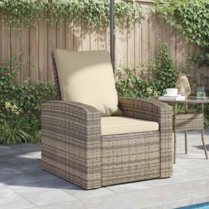vidaXL Fauteuil de jardin réglable avec coussin Marron clair Résine tressée