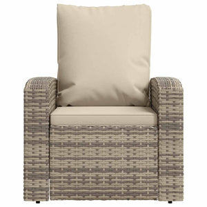 vidaXL Fauteuil de jardin réglable avec coussin Marron clair Résine tressée