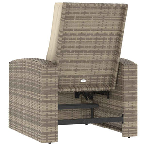 vidaXL Fauteuil de jardin réglable avec coussin Marron clair Résine tressée