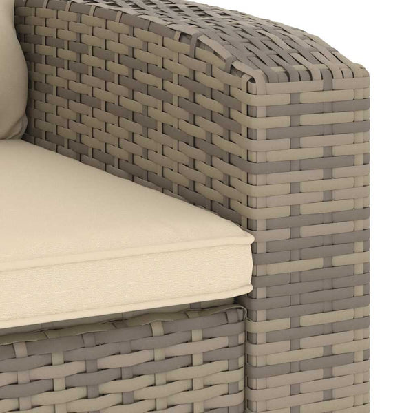 vidaXL Fauteuil de jardin réglable avec coussin Marron clair Résine tressée