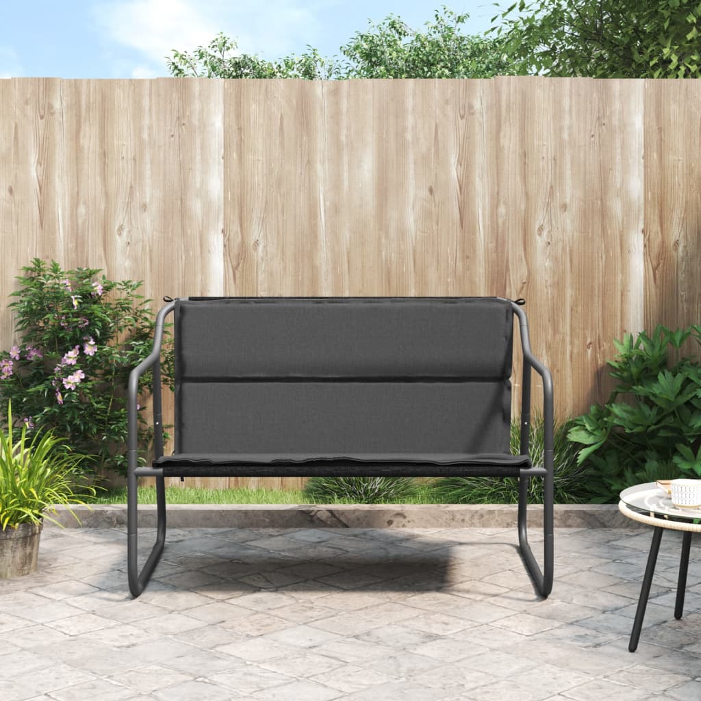 2-Sitzer Gartenbank Anthrazit mit Kissen