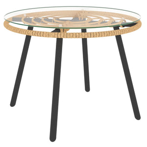 3-tlg. Garten Lounge Set Dunkelgrau Rattan