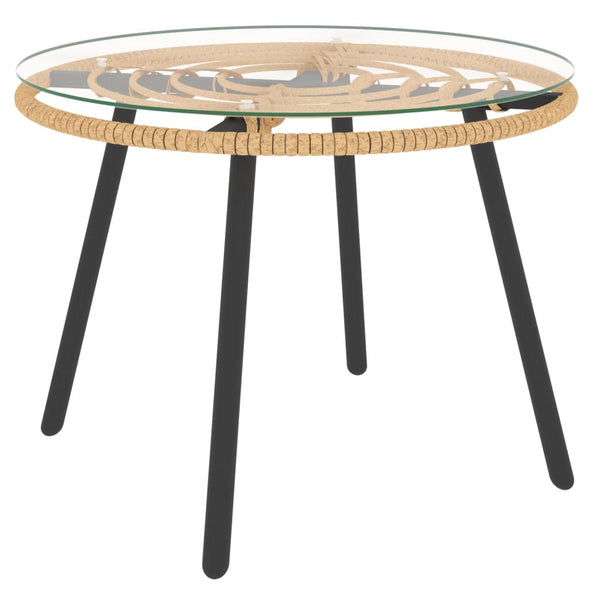 3-tlg. Garten Lounge Set Dunkelgrau Rattan