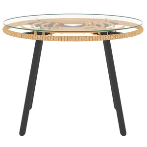 3-tlg. Garten Lounge Set Dunkelgrau Rattan