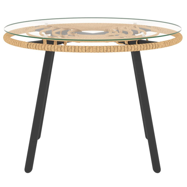 3-tlg. Garten Lounge Set Dunkelgrau Rattan