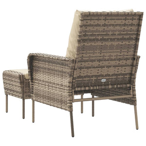 vidaXL Chaise de jardin avec repose-pieds marron clair en poly rotin